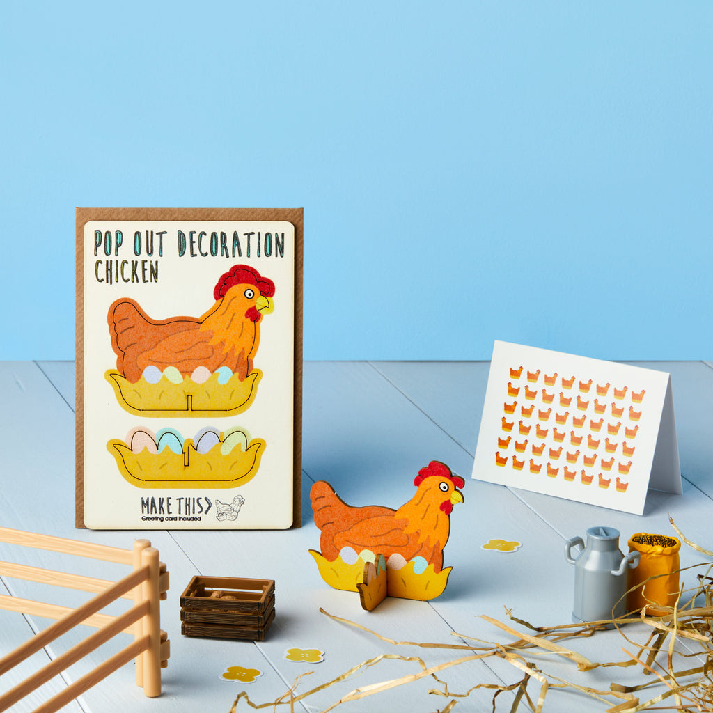 The Pop Out Card Company, Pop Out Chicken Decoration and Chicken Card