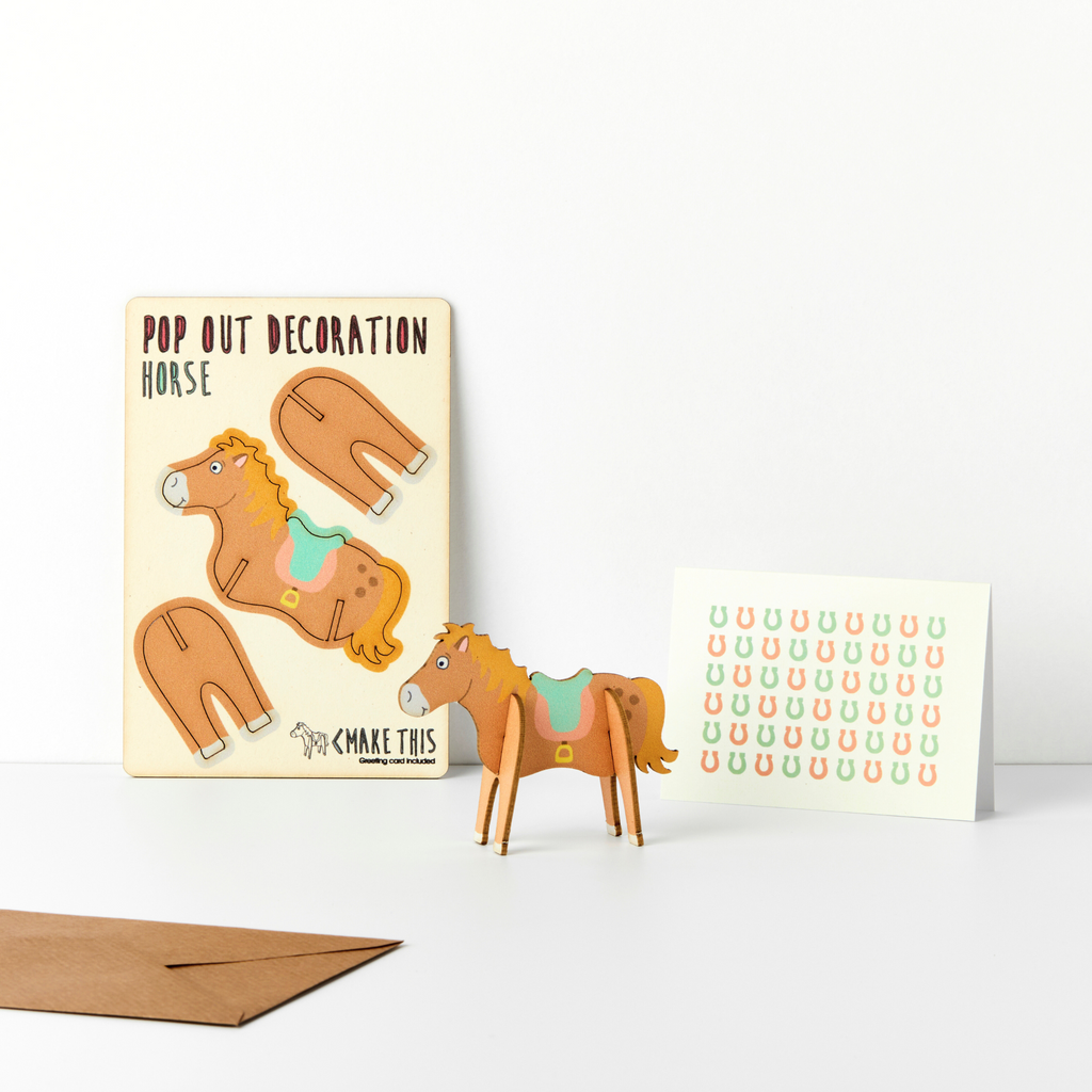 The Pop Out Card Company Pop Out Horse Decoration and Horse Card
