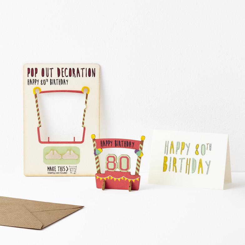 Pop Out 80th Birthday Card