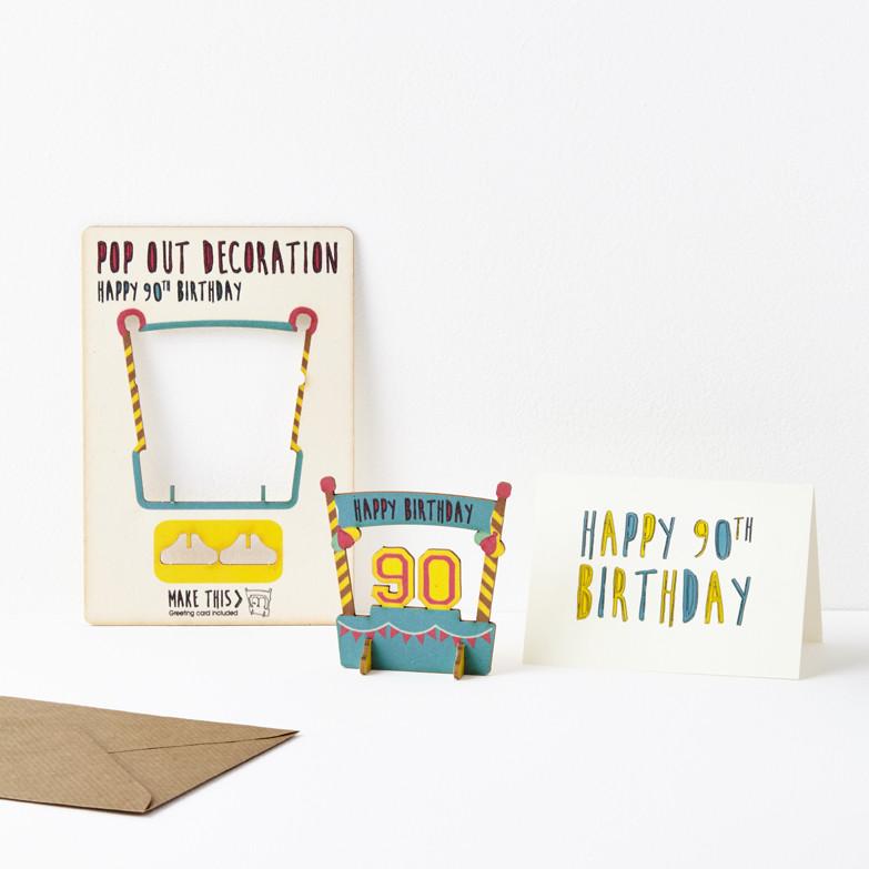 Pop Out 90th Birthday Card