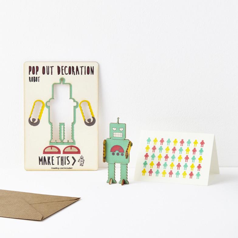 Pop Out Robot Greeting Card