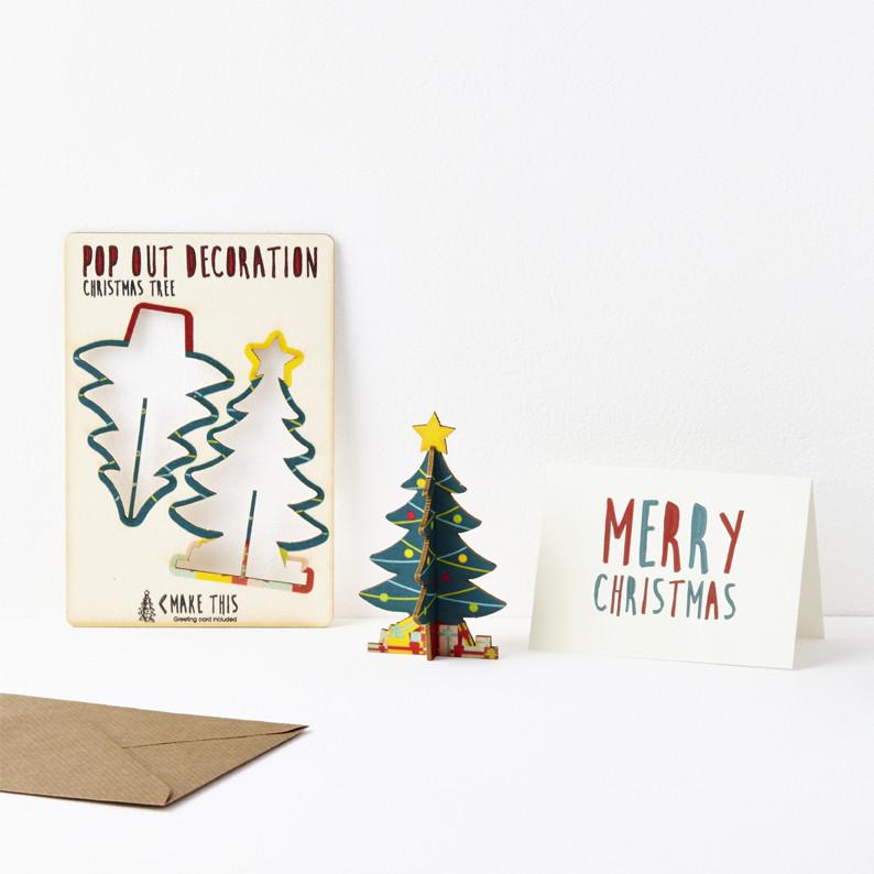 Pop Out Standing Christmas Tree Card