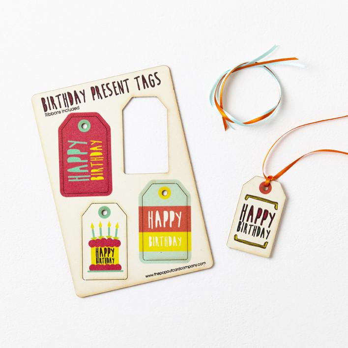 Pop Out Birthday Gift Tags