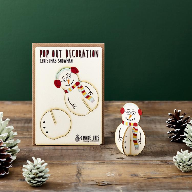 Pop Out Standing Snowman Christmas Card