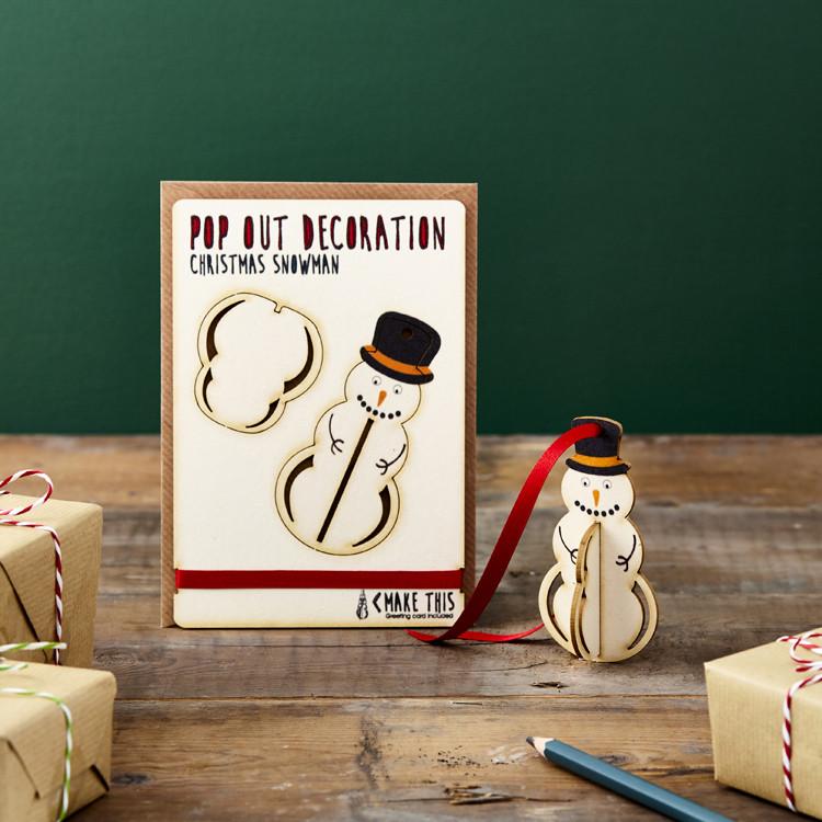 Pop Out Hanging Snowman Christmas Card