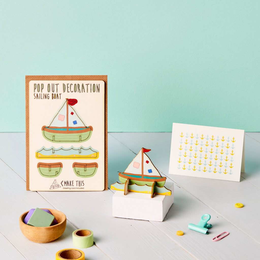 Pop Out Sailing Boat Greeting Card