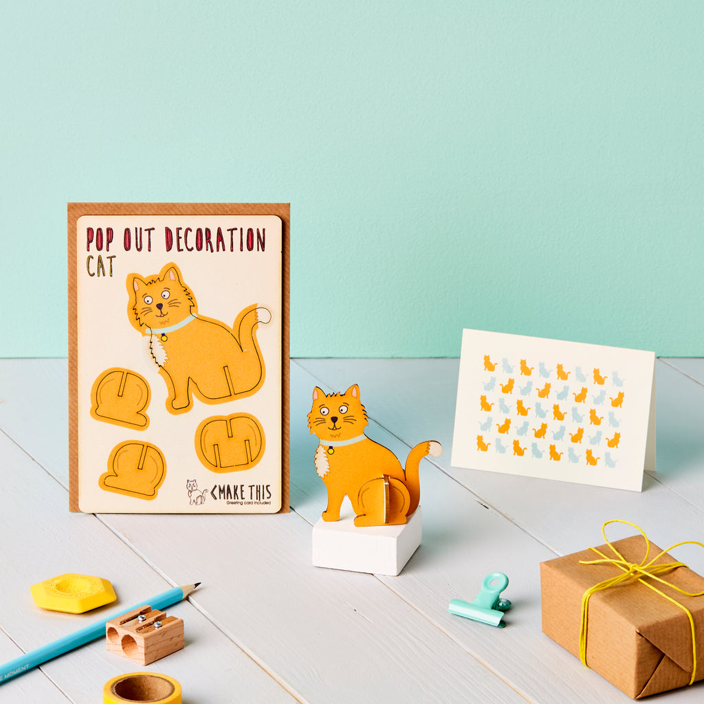 Pop Out Ginger Cat Greeting Card