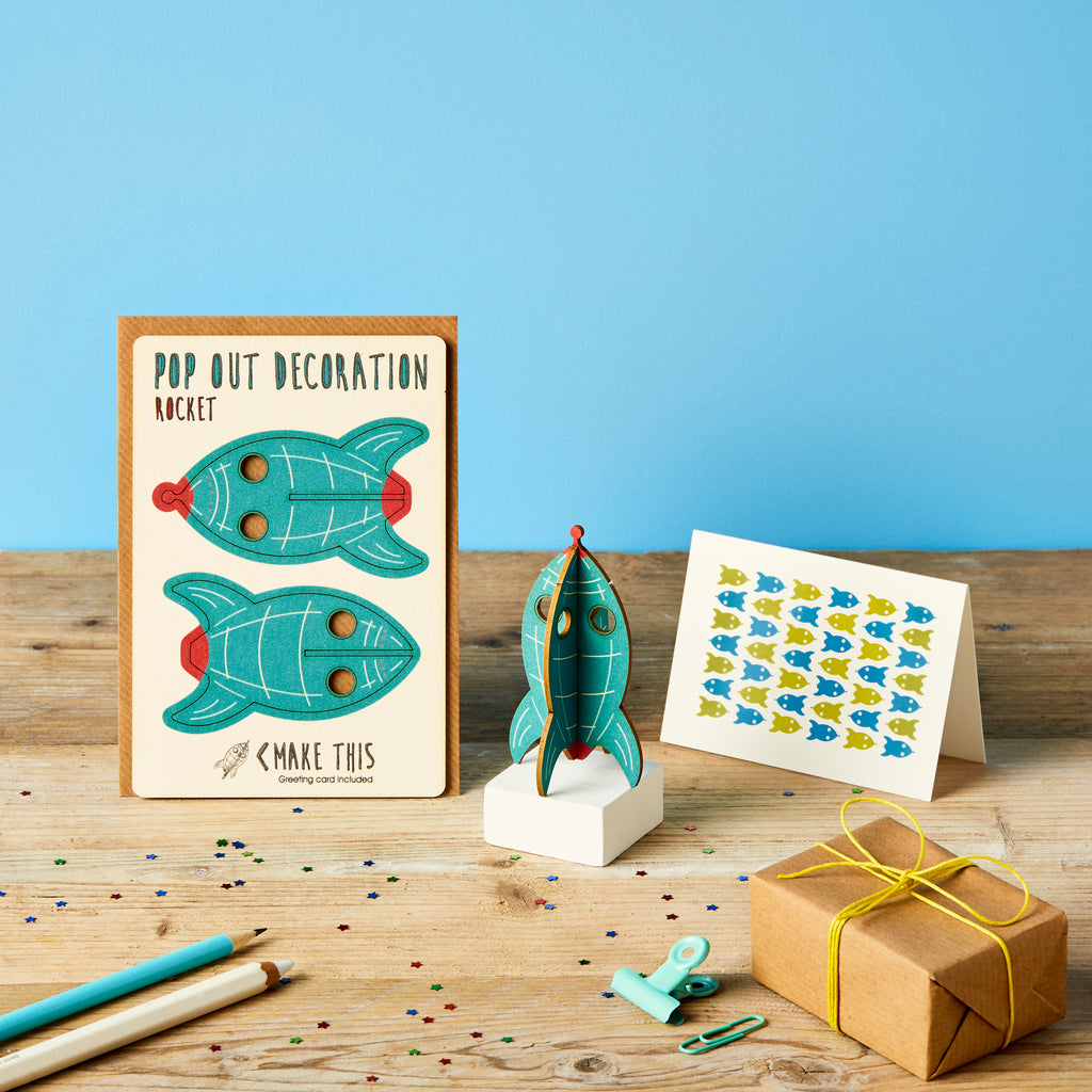 Pop Out Rocket Greeting Card