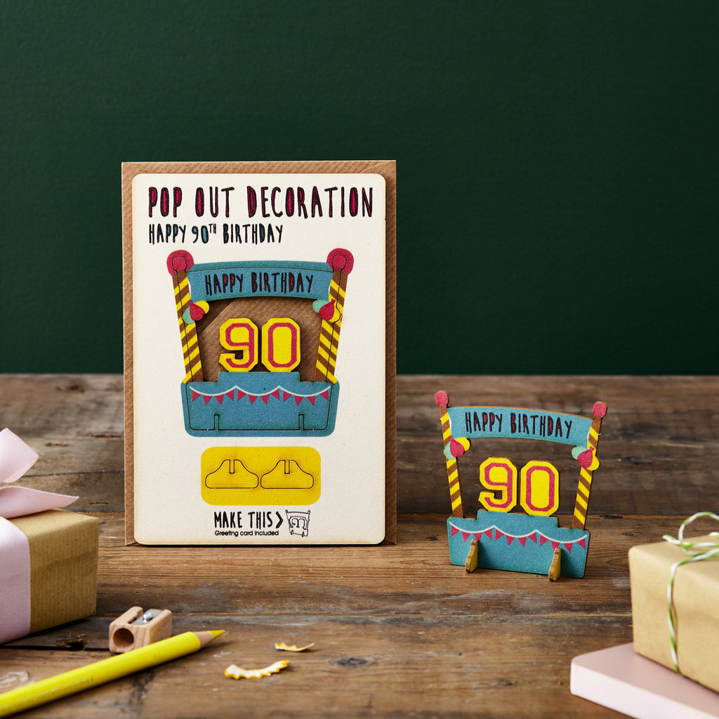 Pop Out 90th Birthday Card