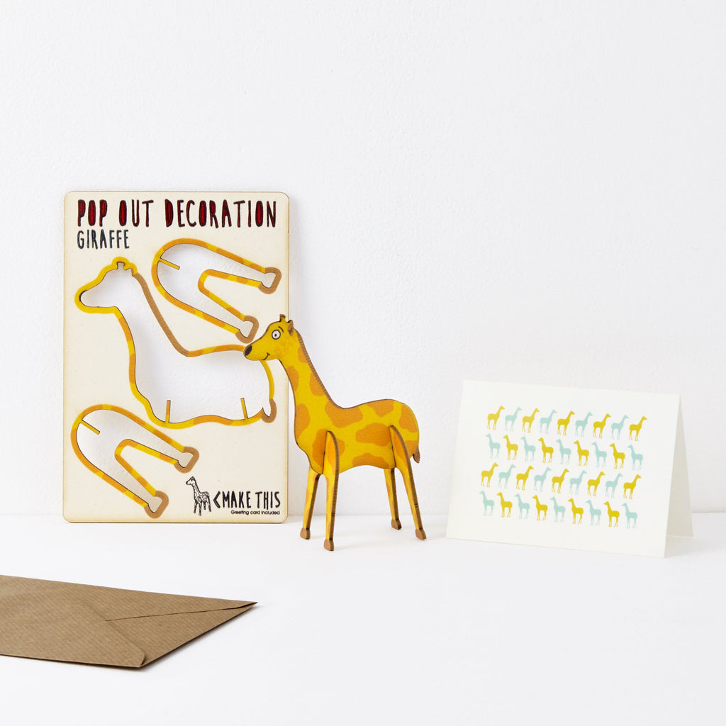 Pop Out Giraffe Greeting Card